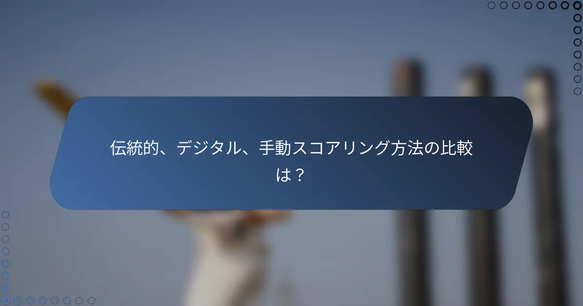 伝統的、デジタル、手動スコアリング方法の比較は？