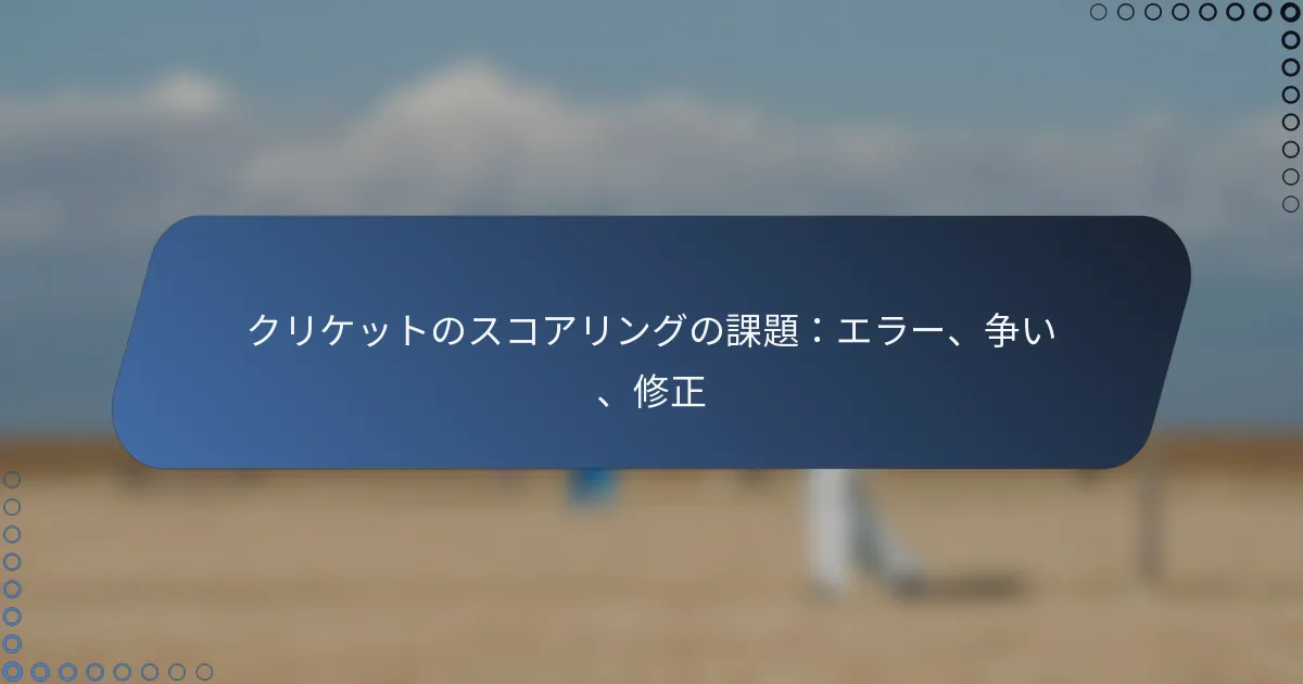 クリケットのスコアリングの課題：エラー、争い、修正