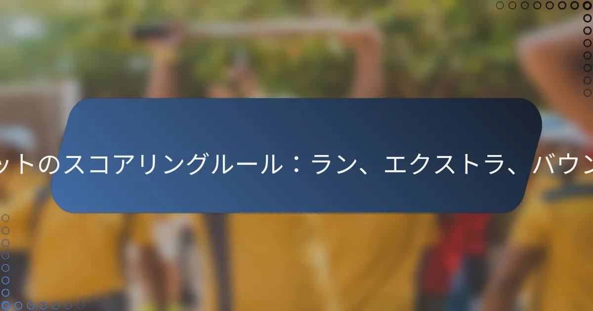 クリケットのスコアリングルール：ラン、エクストラ、バウンダリー