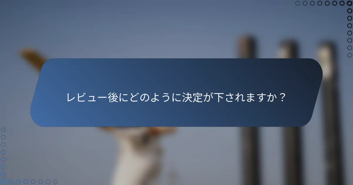 レビュー後にどのように決定が下されますか？