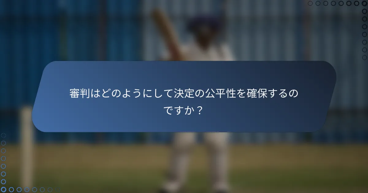 審判はどのようにして決定の公平性を確保するのですか？
