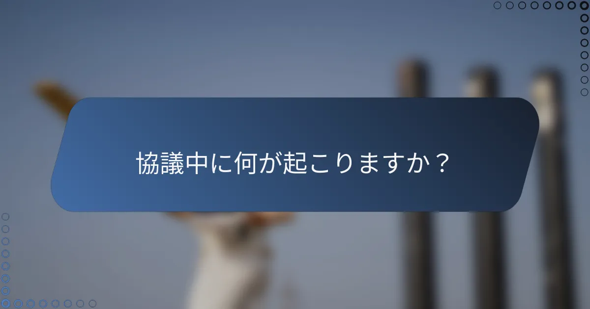 協議中に何が起こりますか？